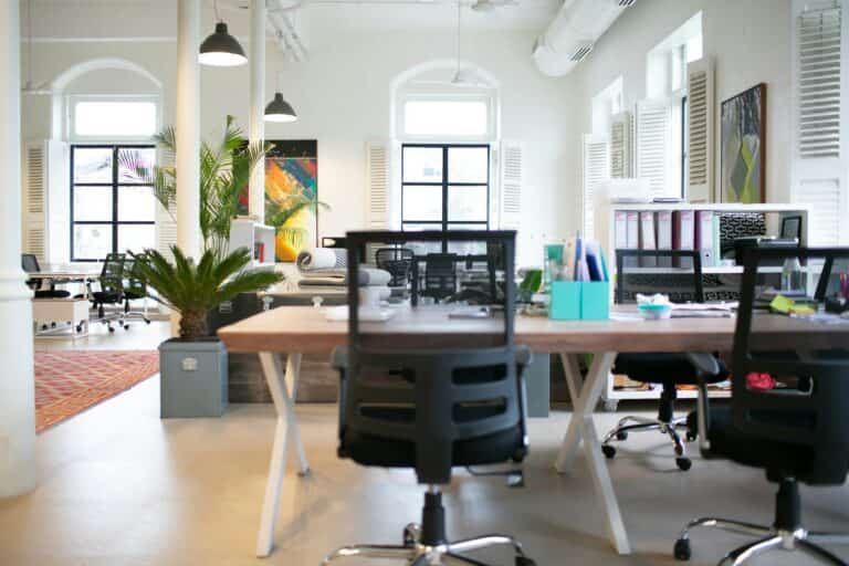 Chairs beside table